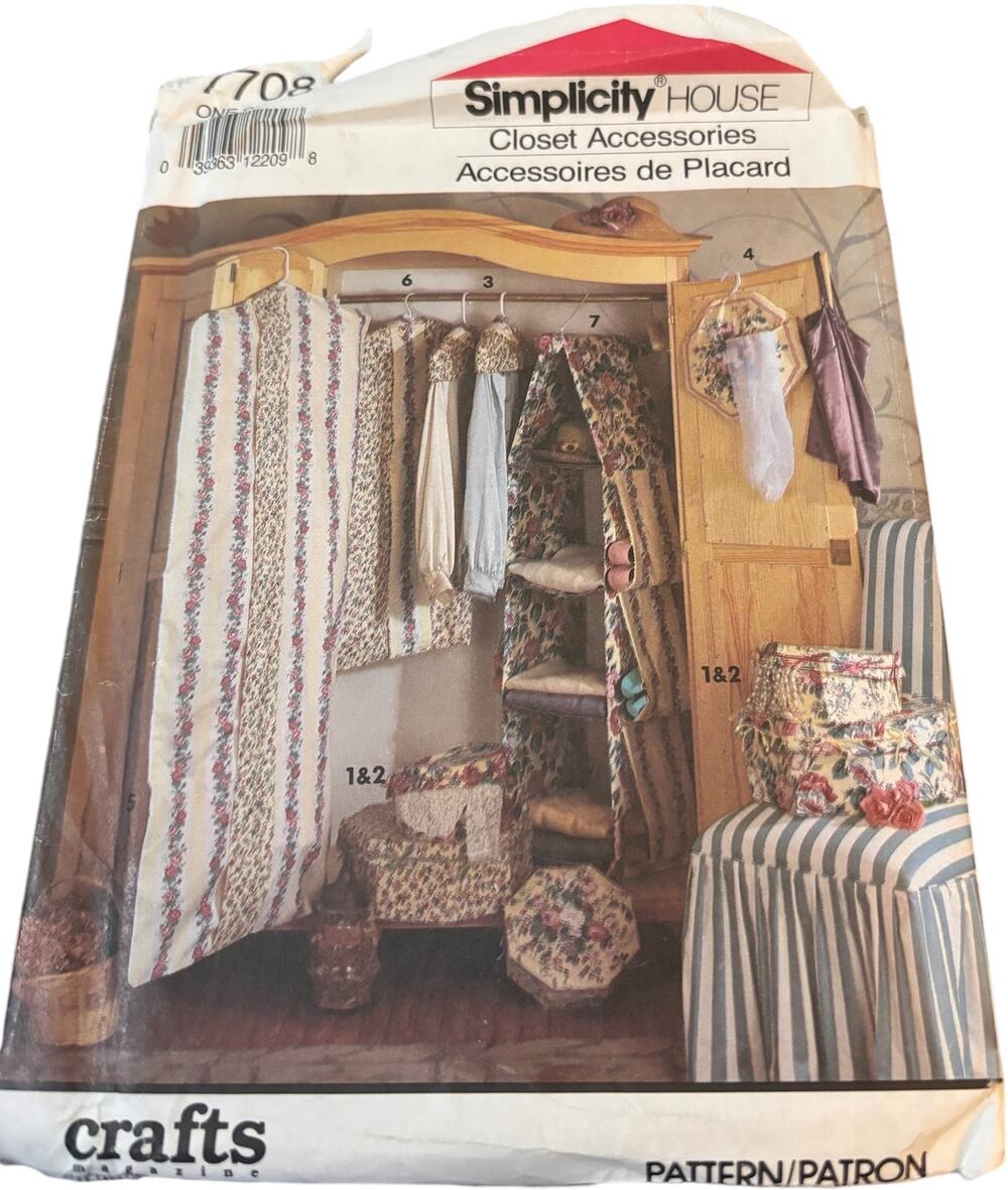 Simplicity Sewing Pattern 7708 Closet Accessories